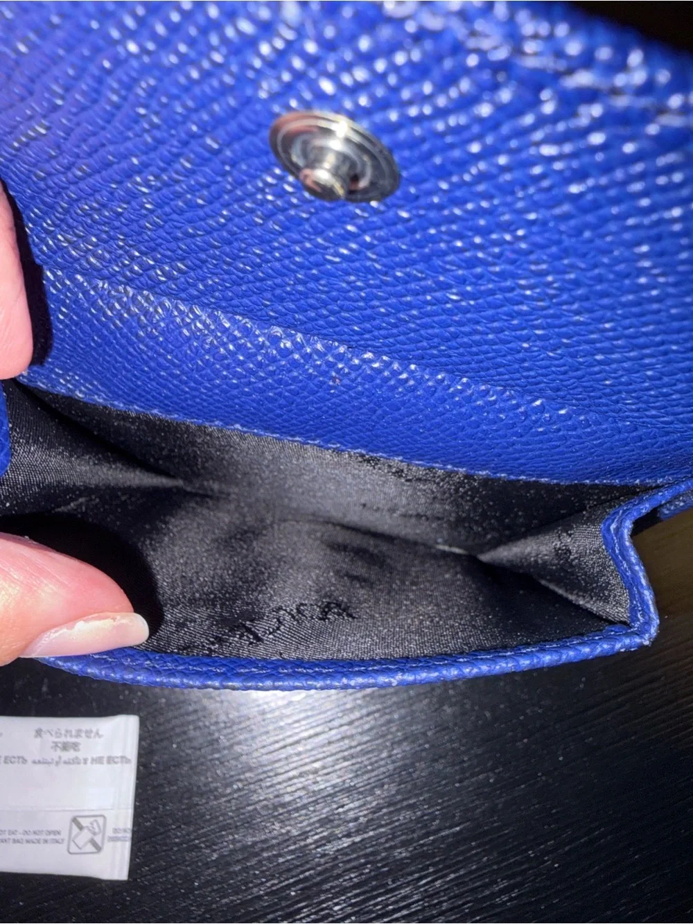 Dolce & Gabbana Blue Textured Leather Bifold Wallet